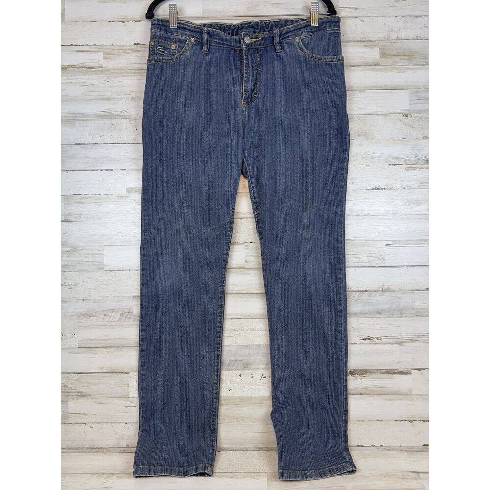 VINTAGE Lacoste Women’s Blue Denim Jeans 33x30 France Straight Leg 90s
